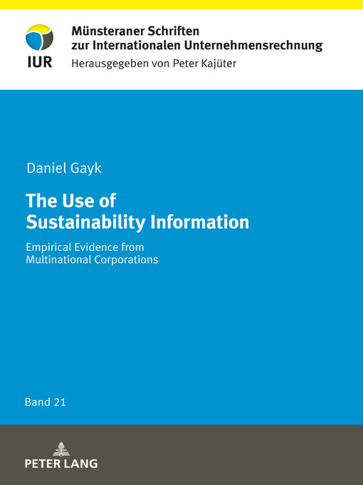 Title details for The Use of Sustainability Information by Peter Kajüter - Available